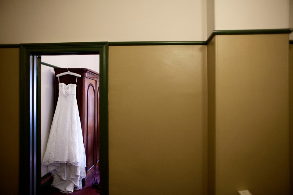 wedding dress hanging Yarra Valley photographer